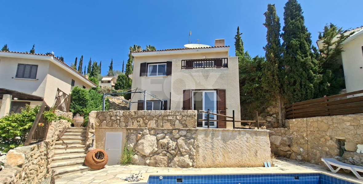 Two Bedroom Sea View Villa for Sale in Kamares Village, Paphos | Private Pool | No VAT