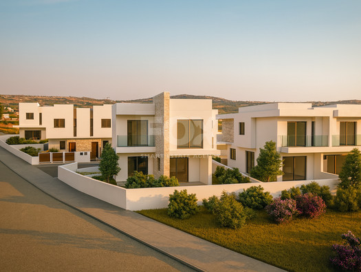 Modern three bedroom Villas for sale in Pegeia,  Private Gardens & Communal Pool Near Coral Bay
