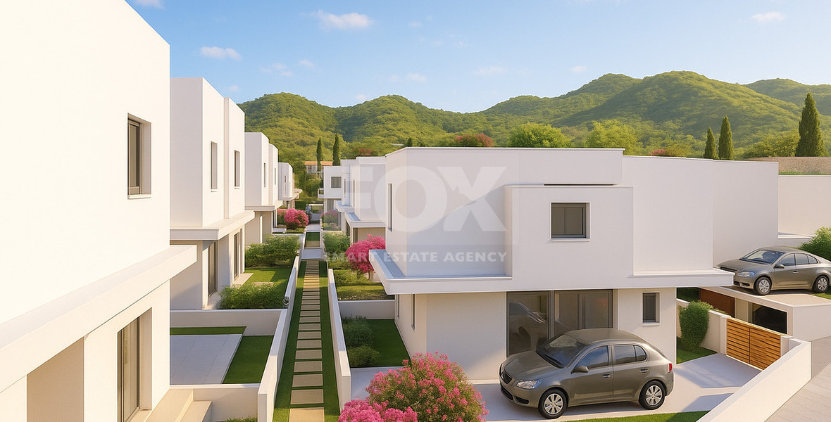 Modern three bedroom Villas for sale in Pegeia,  Private Gardens & Communal Pool Near Coral Bay
