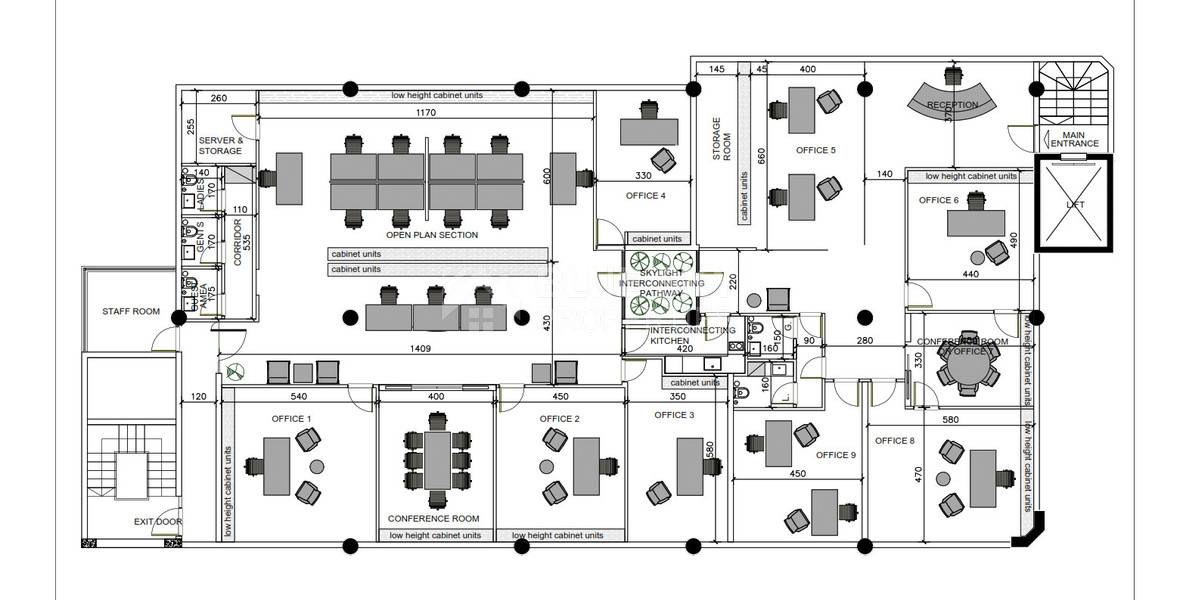 Spacious 500m2 Office in Tsiflikoudia For Rent