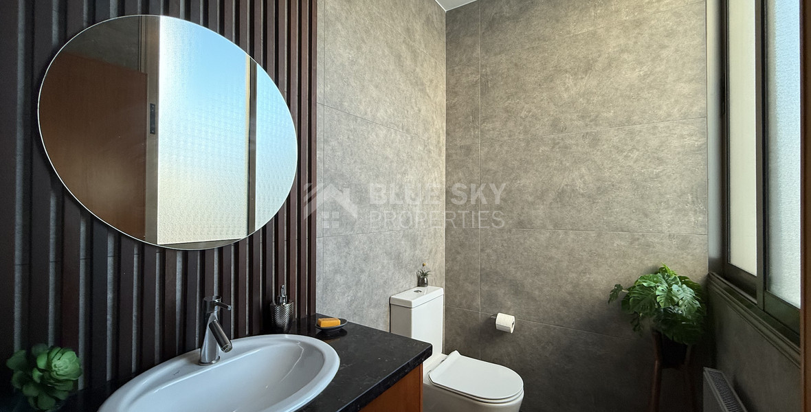 For Rent Elegant four-Bedroom Bespoke Residence in Agios Athanasios below the highway within walking distance to all amenities and easy access to schools.