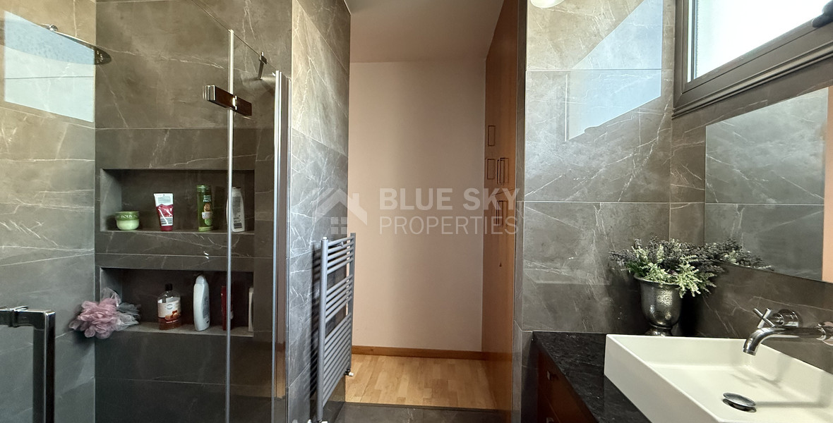 For Rent Elegant four-Bedroom Bespoke Residence in Agios Athanasios below the highway within walking distance to all amenities and easy access to schools.
