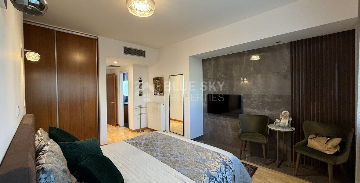 For Rent Elegant four-Bedroom Bespoke Residence in Agios Athanasios below the highway within walking distance to all amenities and easy access to schools.