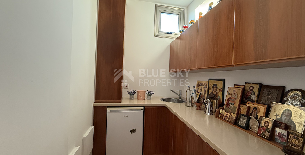For Rent Elegant four-Bedroom Bespoke Residence in Agios Athanasios below the highway within walking distance to all amenities and easy access to schools.