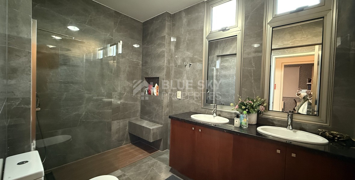 For Rent Elegant four-Bedroom Bespoke Residence in Agios Athanasios below the highway within walking distance to all amenities and easy access to schools.