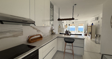 Rent: Renovated, fully furnished two bedroom ground floor apartment in the Amathusia area of Limassol, offering panoramic sea views.