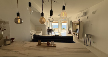 Rent: Renovated, fully furnished two bedroom ground floor apartment in the Amathusia area of Limassol, offering panoramic sea views.