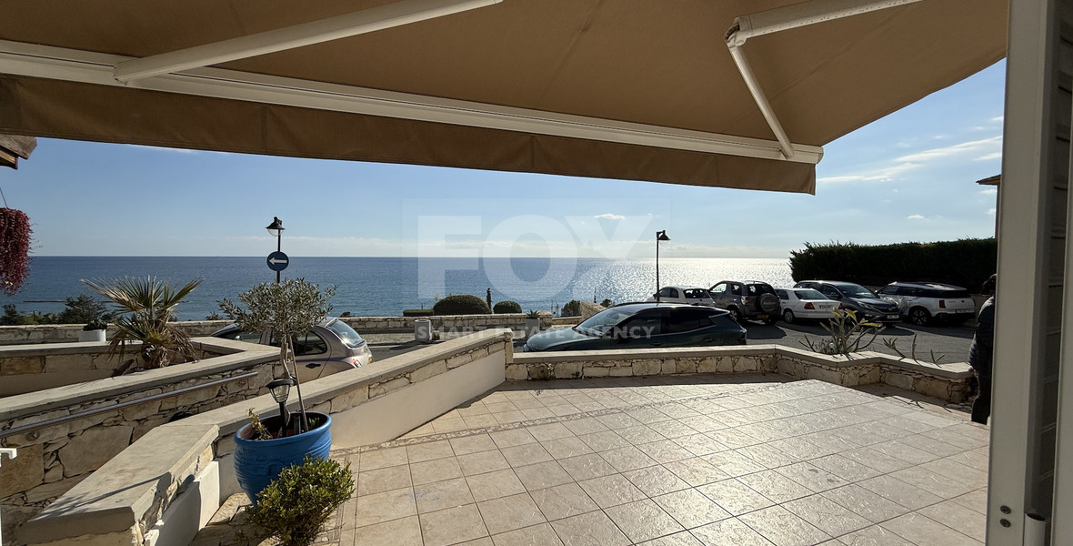 Rent: Renovated, fully furnished two bedroom ground floor apartment in the Amathusia area of Limassol, offering panoramic sea views.