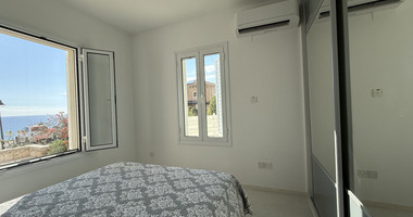 Rent: Renovated, fully furnished two bedroom ground floor apartment in the Amathusia area of Limassol, offering panoramic sea views.