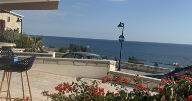Rent: Renovated, fully furnished two bedroom ground floor apartment in the Amathusia area of Limassol, offering panoramic sea views.