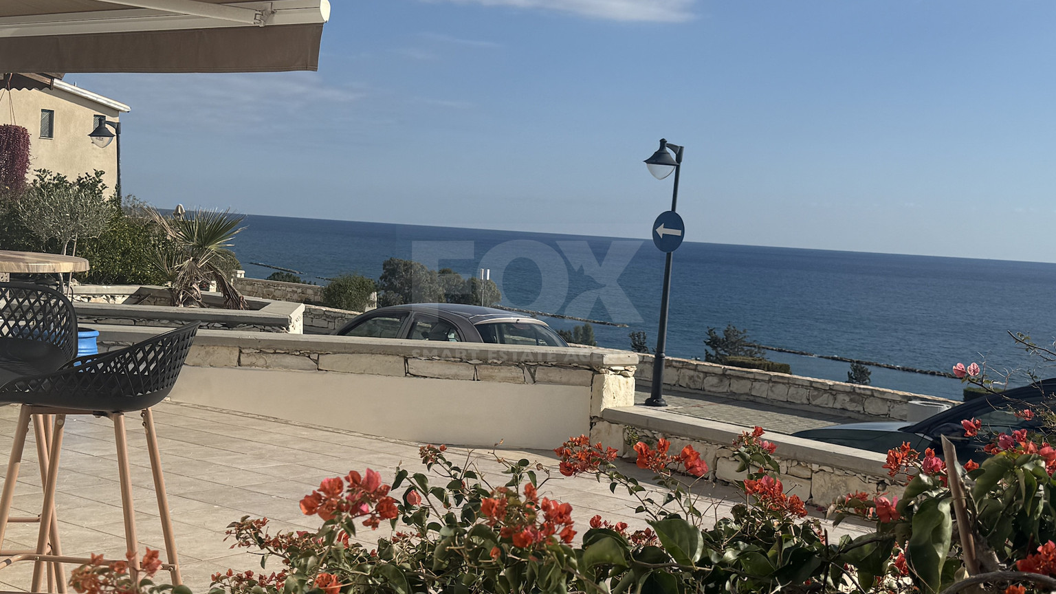 Rent: Renovated, fully furnished two bedroom ground floor apartment in the Amathusia area of Limassol, offering panoramic sea views.