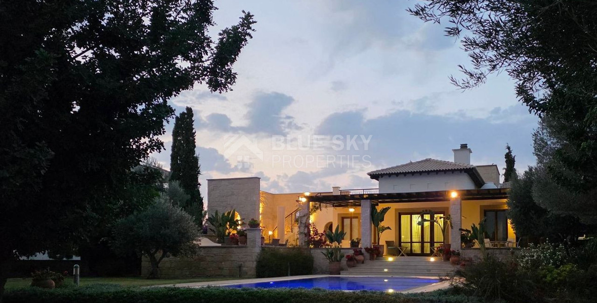 Luxury 3+1 Bedroom Villa for Sale in Aphrodite Hills Golf Resort with Sea & Golf Views