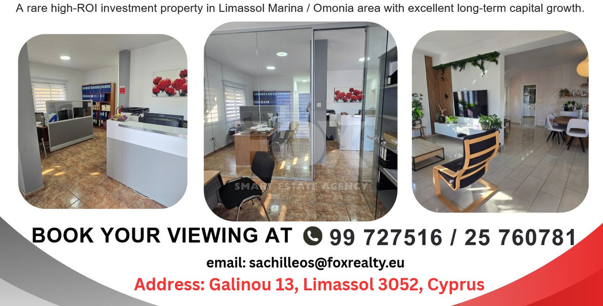 Prime Mixed-Use Investment Property for Sale near Limassol Marina (Omonia) – High ROI, No VAT