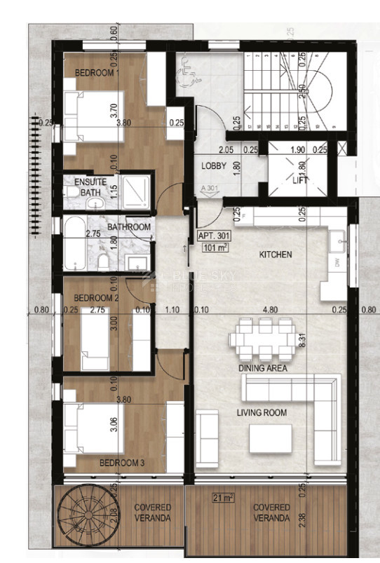For Sale Exclusive 3-Bedroom Penthouse with Roof Garden – Top Floor | Mesa Geitonia, Limassol