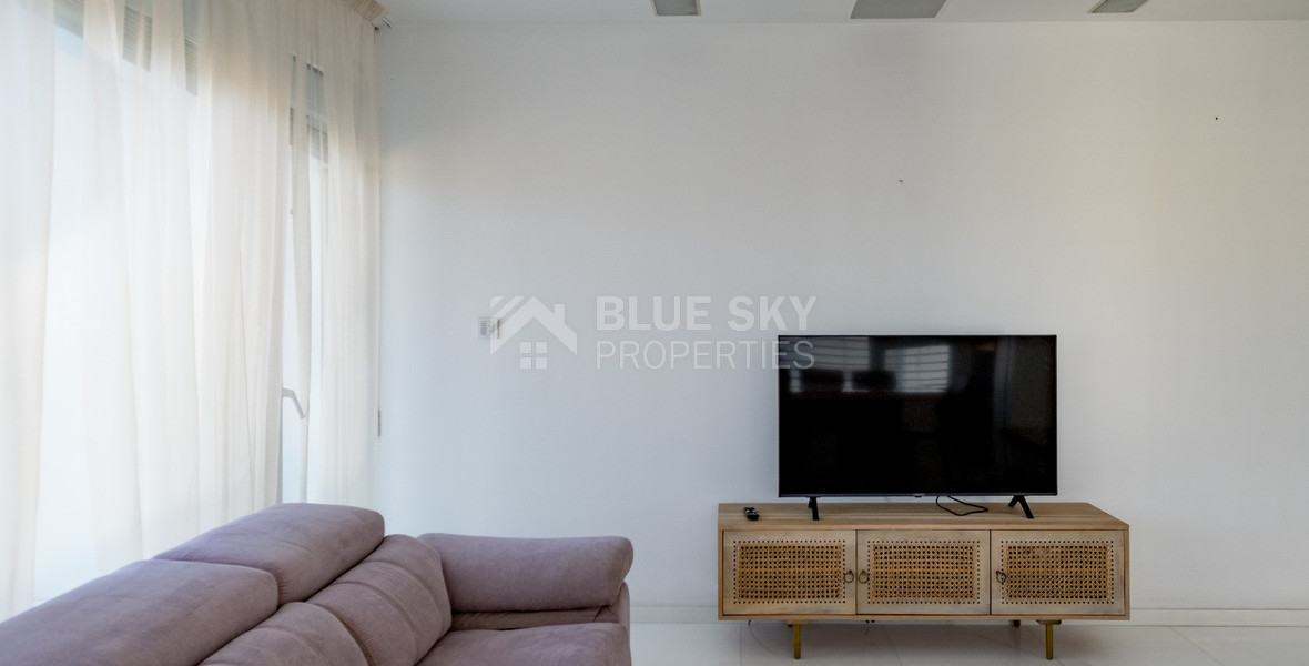 Seafront Two-Bedroom Apartment for Rent Opposite Dasoudi Beach, Germasogeia