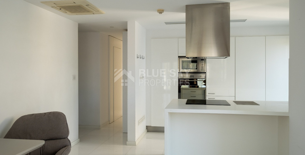 Seafront Two-Bedroom Apartment for Rent Opposite Dasoudi Beach, Germasogeia