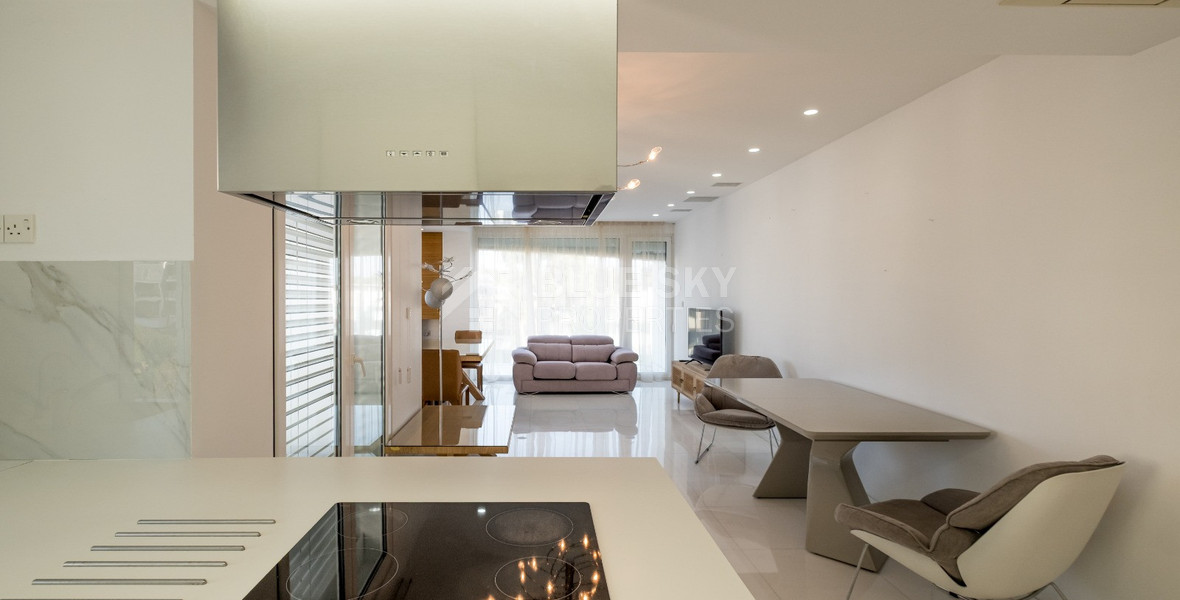 Seafront Two-Bedroom Apartment for Rent Opposite Dasoudi Beach, Germasogeia