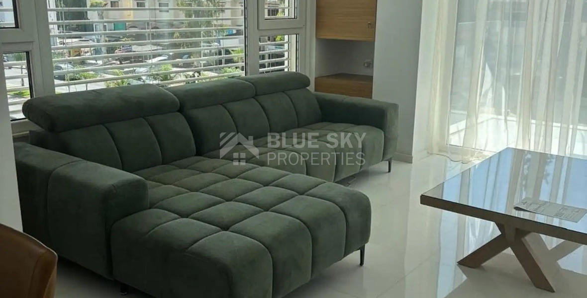 Seafront Two-Bedroom Apartment for Rent Opposite Dasoudi Beach, Germasogeia