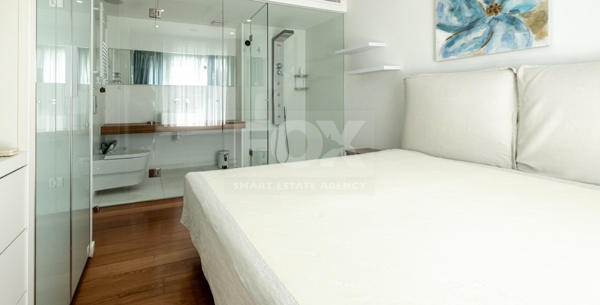 Seafront Two-Bedroom Apartment for Rent Opposite Dasoudi Beach, Germasogeia