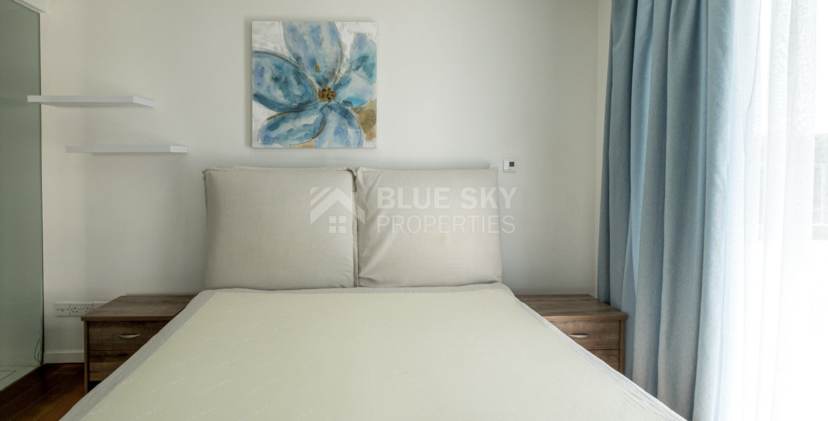 Seafront Two-Bedroom Apartment for Rent Opposite Dasoudi Beach, Germasogeia