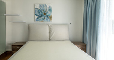 Seafront Two-Bedroom Apartment for Rent Opposite Dasoudi Beach, Germasogeia