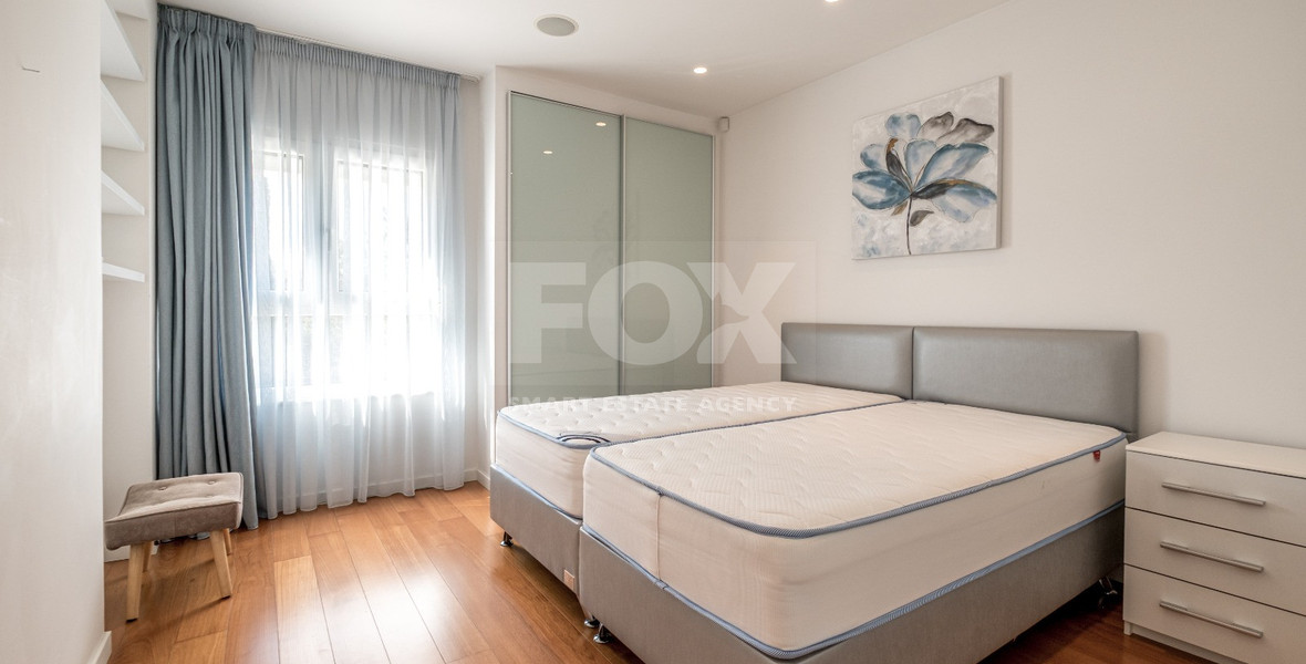 Seafront Two-Bedroom Apartment for Rent Opposite Dasoudi Beach, Germasogeia