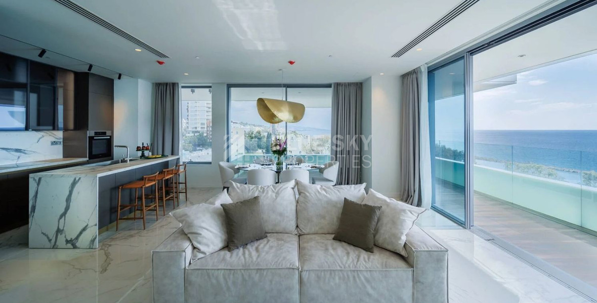 Exclusive Beachfront Living in Agios Tychonas – Four-Bedroom Full-Floor Apartment