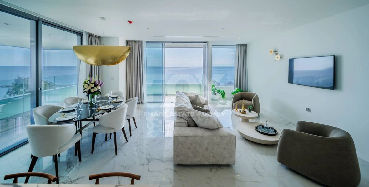 Exclusive Beachfront Living in Agios Tychonas – Four-Bedroom Full-Floor Apartment