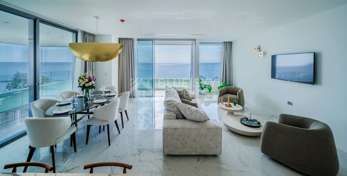 Exclusive Beachfront Living in Agios Tychonas – Four-Bedroom Full-Floor Apartment
