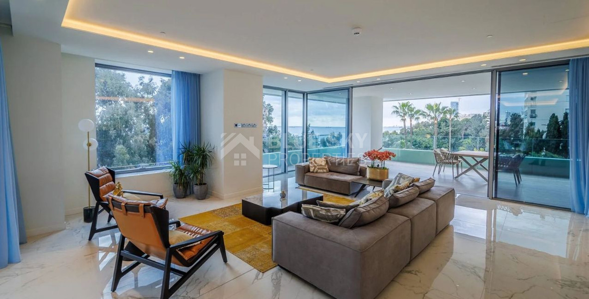 Exclusive Beachfront Living in Agios Tychonas – Four-Bedroom Full-Floor Apartment