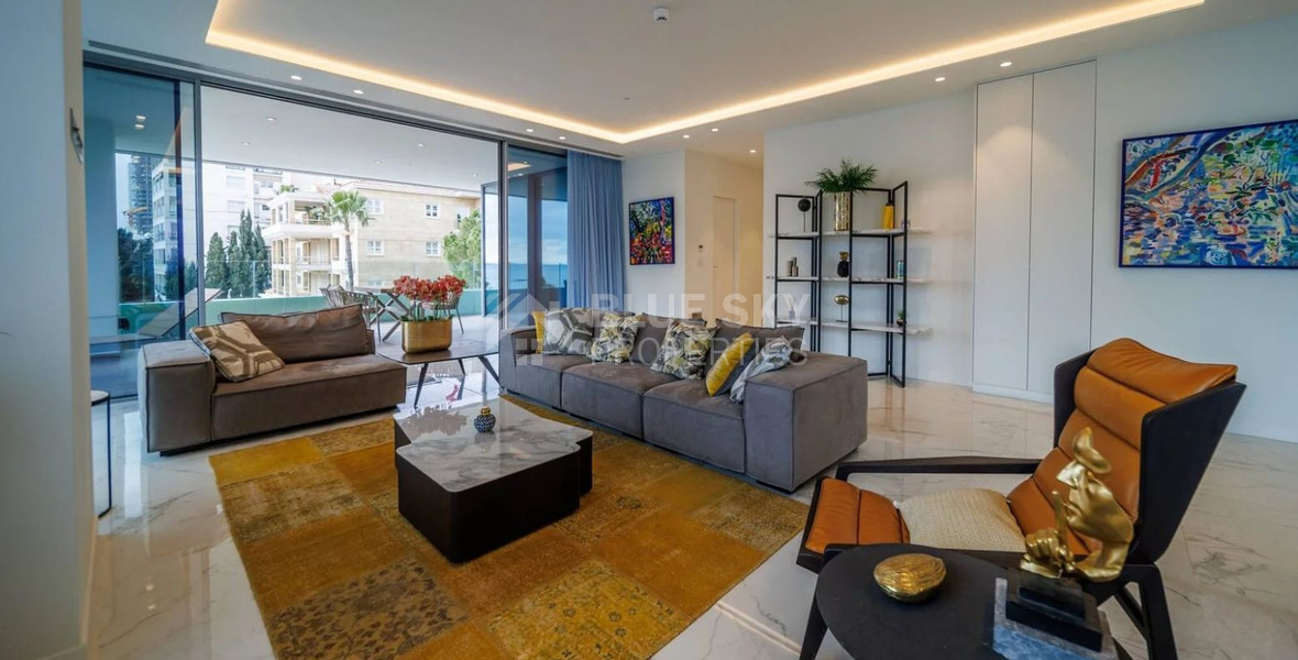 Exclusive Beachfront Living in Agios Tychonas – Four-Bedroom Full-Floor Apartment