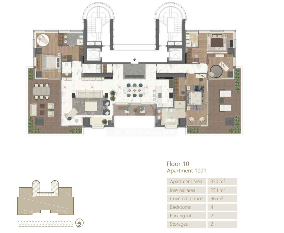 Exclusive Beachfront Living in Agios Tychonas – Four-Bedroom Full-Floor Apartment