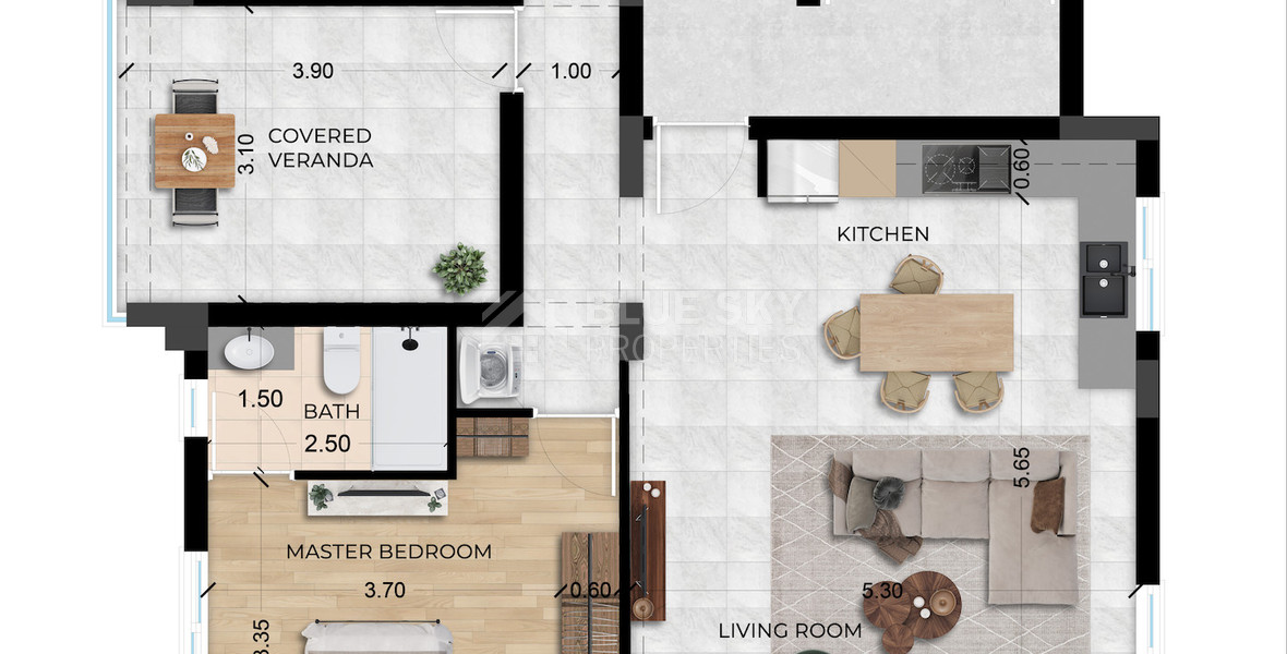 Two plus one Bedroom Apartment for sale in Agios Athanasios