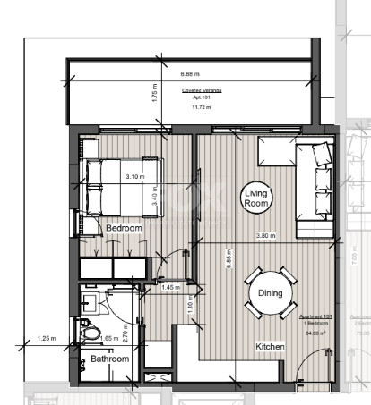 For Sale Contemporary 1-Bedroom Apartment in Mesa Geitonia, Limassol