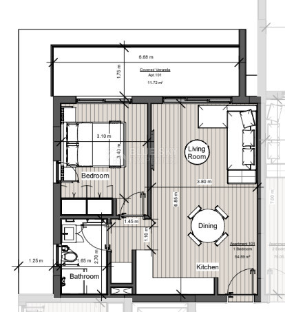For Sale Contemporary 1-Bedroom Apartment in Mesa Geitonia, Limassol