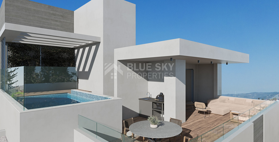 Three Bedroom Penthouse Sea View for Sale in Anavargos Paphos Near Hospital & Town Centre