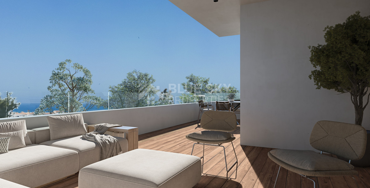 Three Bedroom Penthouse Sea View for Sale in Anavargos Paphos Near Hospital & Town Centre