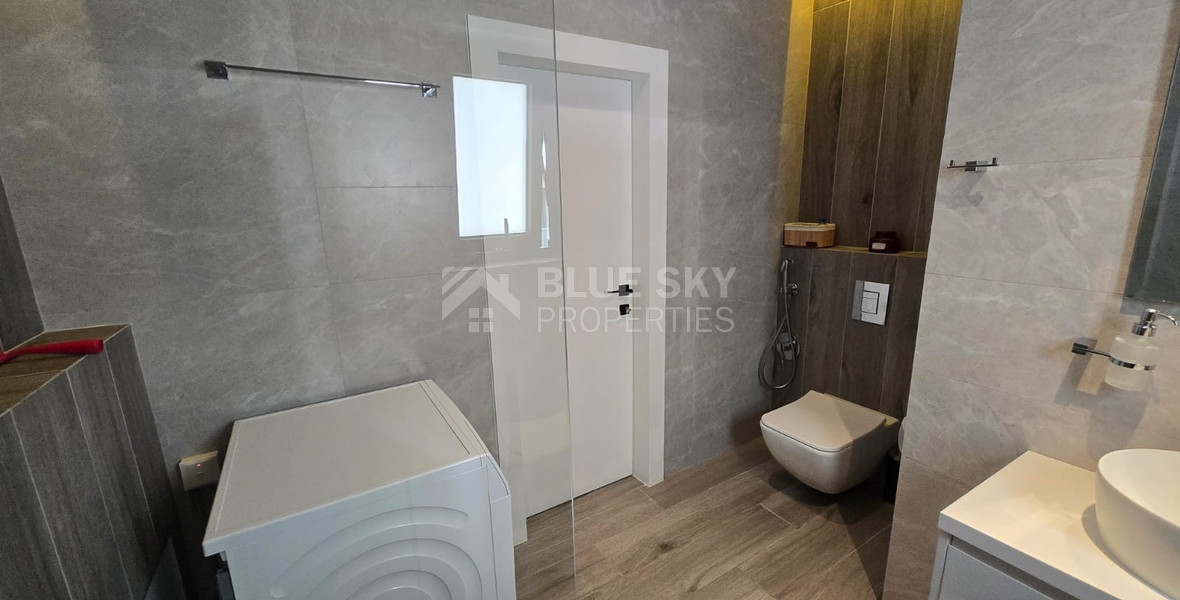 Luxury Renovated Penthouse with Private Rooftop for Rent in Germasogeia: Walk to Beach, Next to Green Area