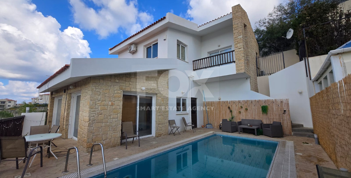 Stunning three plus one Bedroom Detached Villa for Sale in Chloraka, Paphos: with Private Swimming Pool and Unobstructed Sea Views