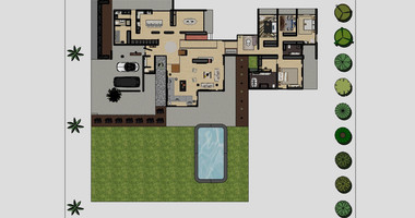 RENT: OPTIONALLY FURNISHED FULLY RENOVATED FIVE BEDROOM VILLA WITH SWIMMING POOL IN CENTRAL LIMASSOL