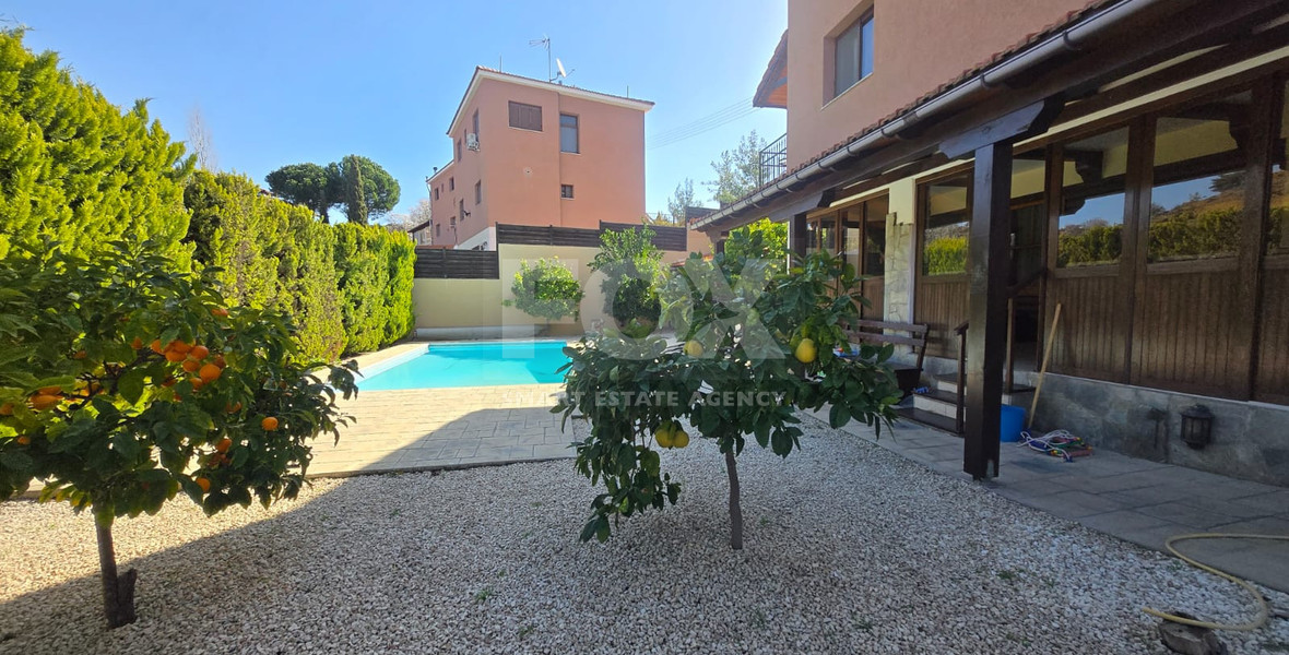 Four bedroom detached house for sale in Louvaras, Cyprus with private swimming pool and fruit garden