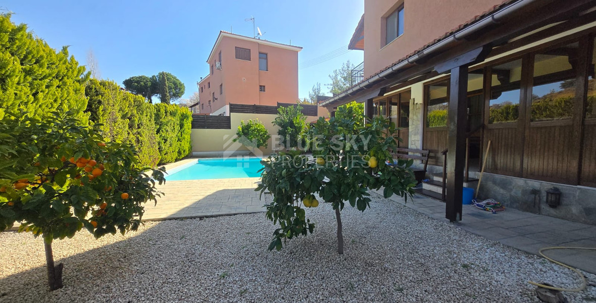 Four bedroom detached house for sale in Louvaras, Cyprus with private swimming pool and fruit garden