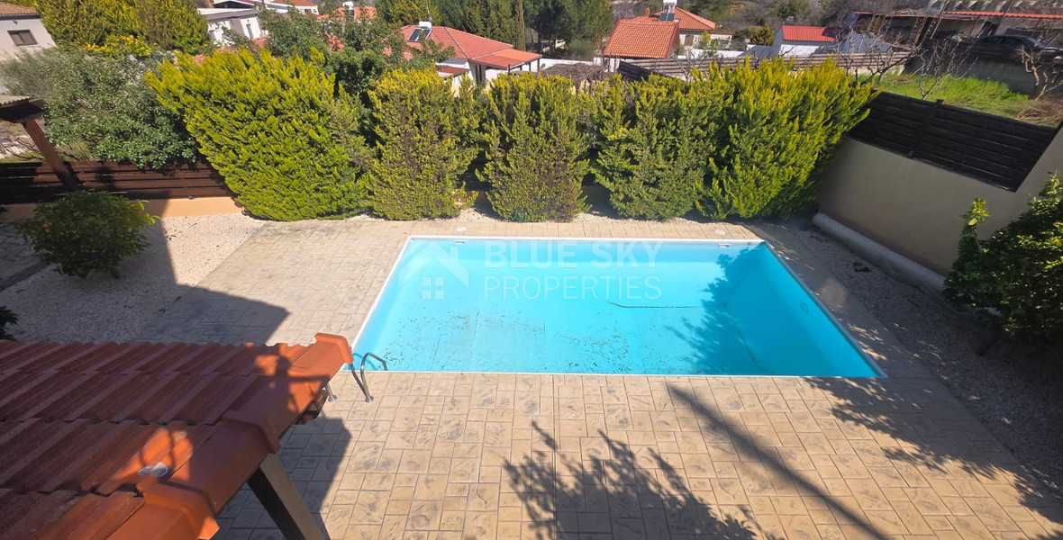 Four bedroom detached house for sale in Louvaras, Cyprus with private swimming pool and fruit garden