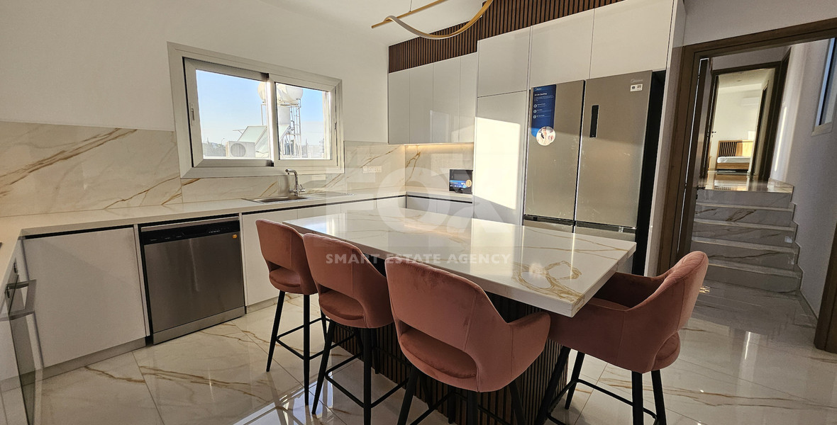 For  rent New-Modern Four Bedroom Top Floor two Level Apartment in Ypsonas