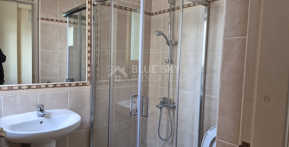 Spacious, fully furnished  two bedroom, two bath apartment — Ground floor — Agios Theodoros For Rent