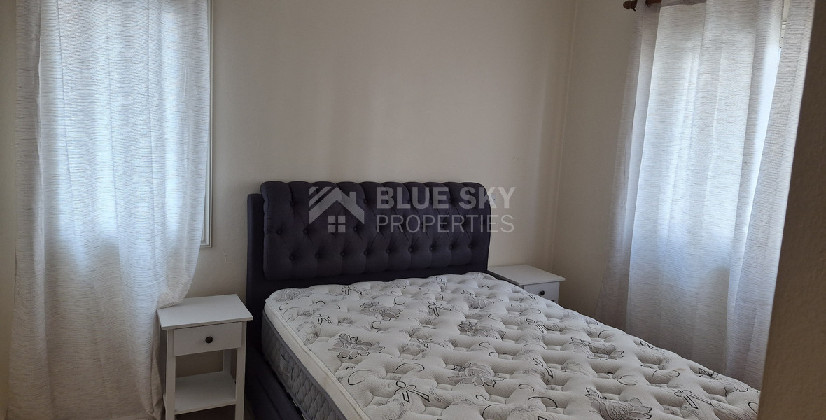 Spacious, fully furnished  two bedroom, two bath apartment — Ground floor — Agios Theodoros For Rent