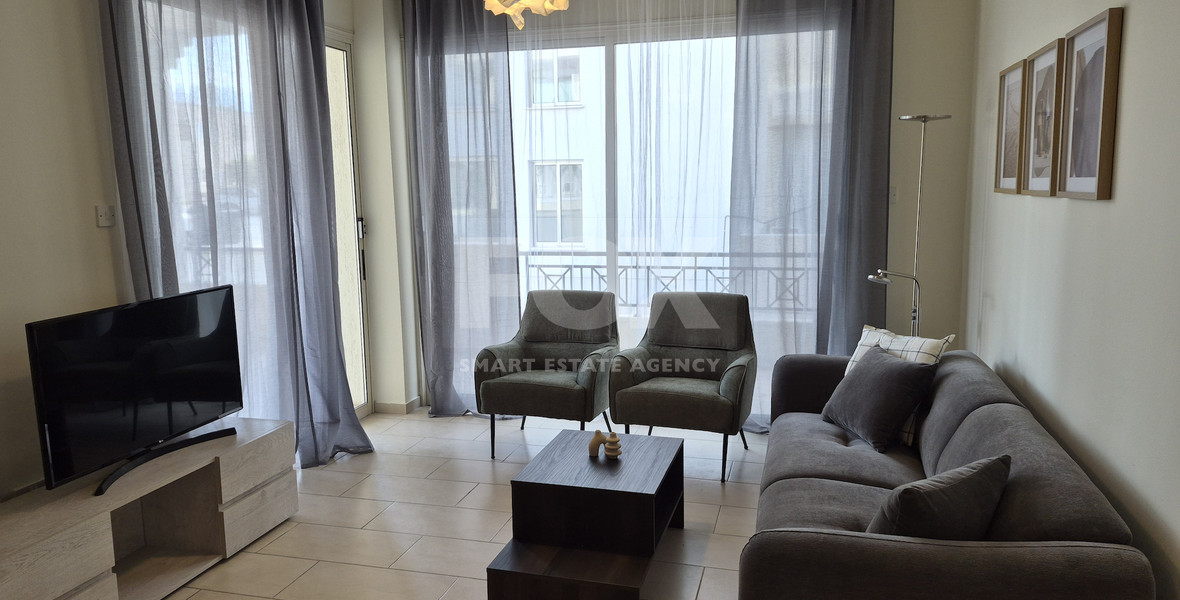 Spacious, fully furnished  two bedroom, two bath apartment — Ground floor — Agios Theodoros For Rent