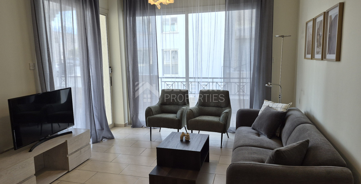 Spacious, fully furnished  two bedroom, two bath apartment — Ground floor — Agios Theodoros For Rent