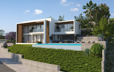 Spacious five Bedrooms Detached House for Sale with Pool and Stunning Mountain Views in Tsada, Paphos