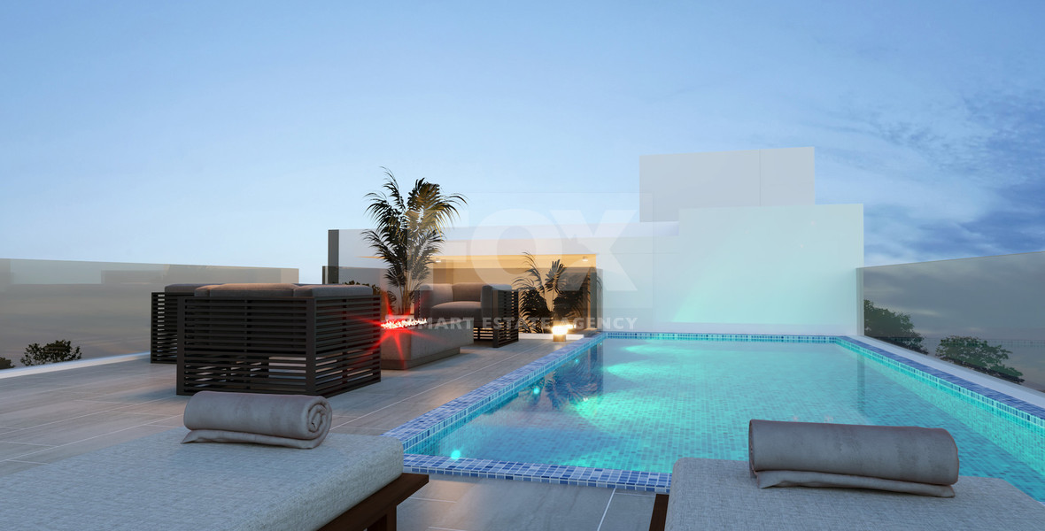 For sale Two Bedroom Apartment with common roof garden & pool in Omonoia